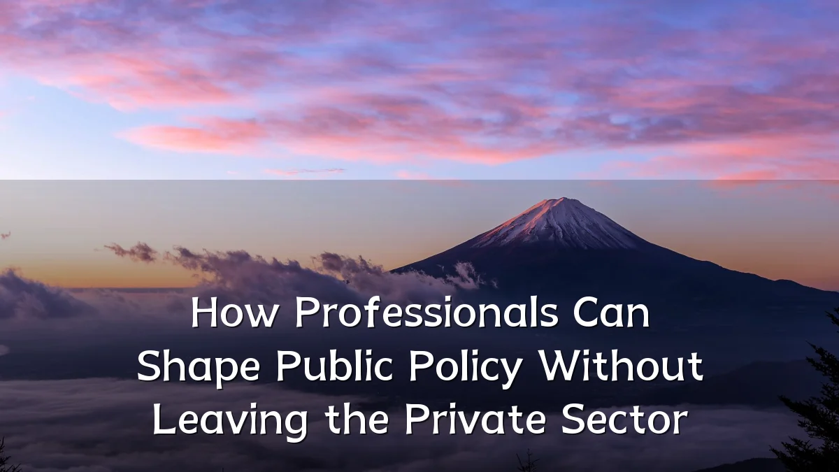 How Professionals Can Shape Public Policy Without Leaving the Private Sector